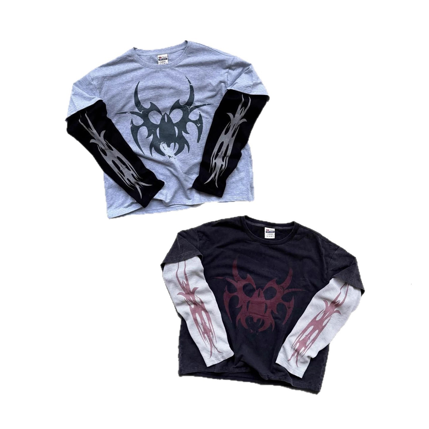 Street Hip-hop Fashion Camouflage Retro Loose Long Sleeve Men Y2K Harajuku Punk Goth Casual Oversized Top Women 250809