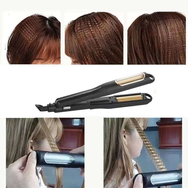Heating Styling Tools Rotating Brush Clips Crimping Corrugated Crimper Flat Iron Curler Hair Wavy H260302 - view 3