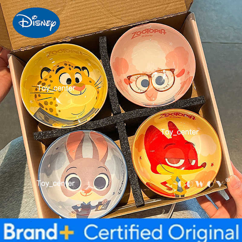 Disney New Zootopia Judith Nick Ceramic Tableware Gift Box Bowl Home High Beauty New Year Birthday Companion Gift H260302