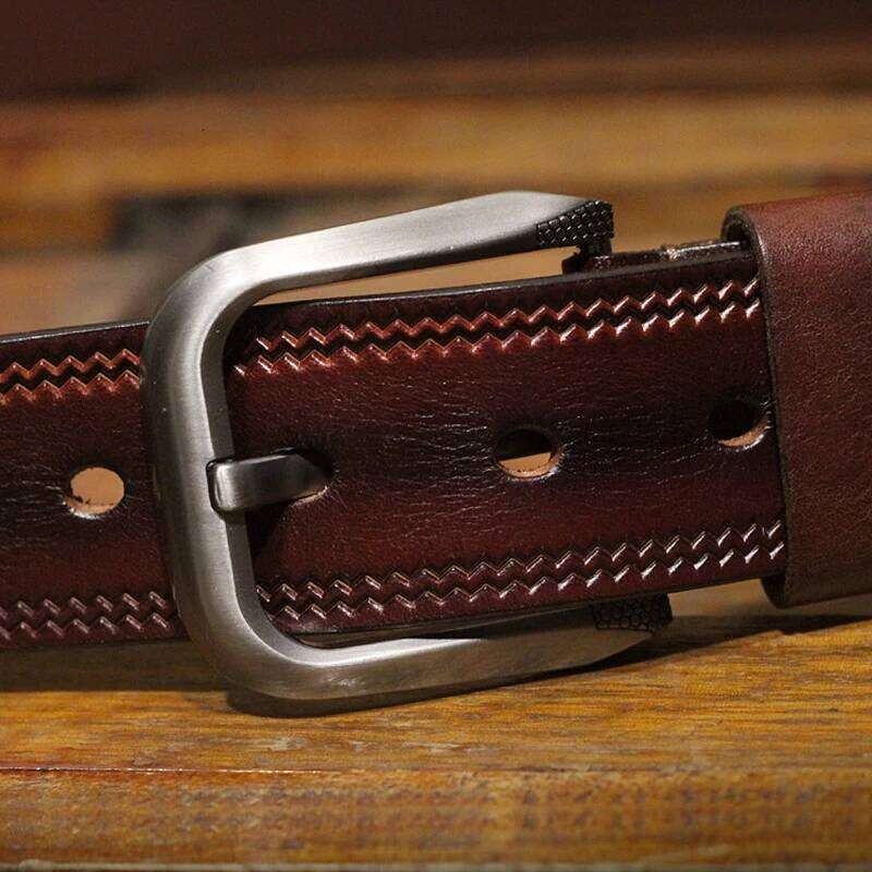 3.8CM Mens Cowskin Belts Luxury Full Grain Cowhide Genuine Leather Belt High Quality Pin Buckle Strap For Jeans Ceintures Cintos S260228