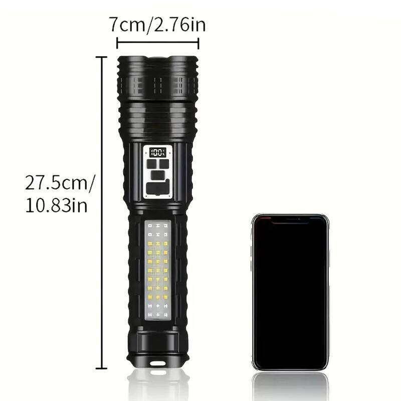 High Power Super Big Flashlight Rechargeable Most Strong LED Flash Light Long Range Torch Outdoor Built in Battery Z260301
