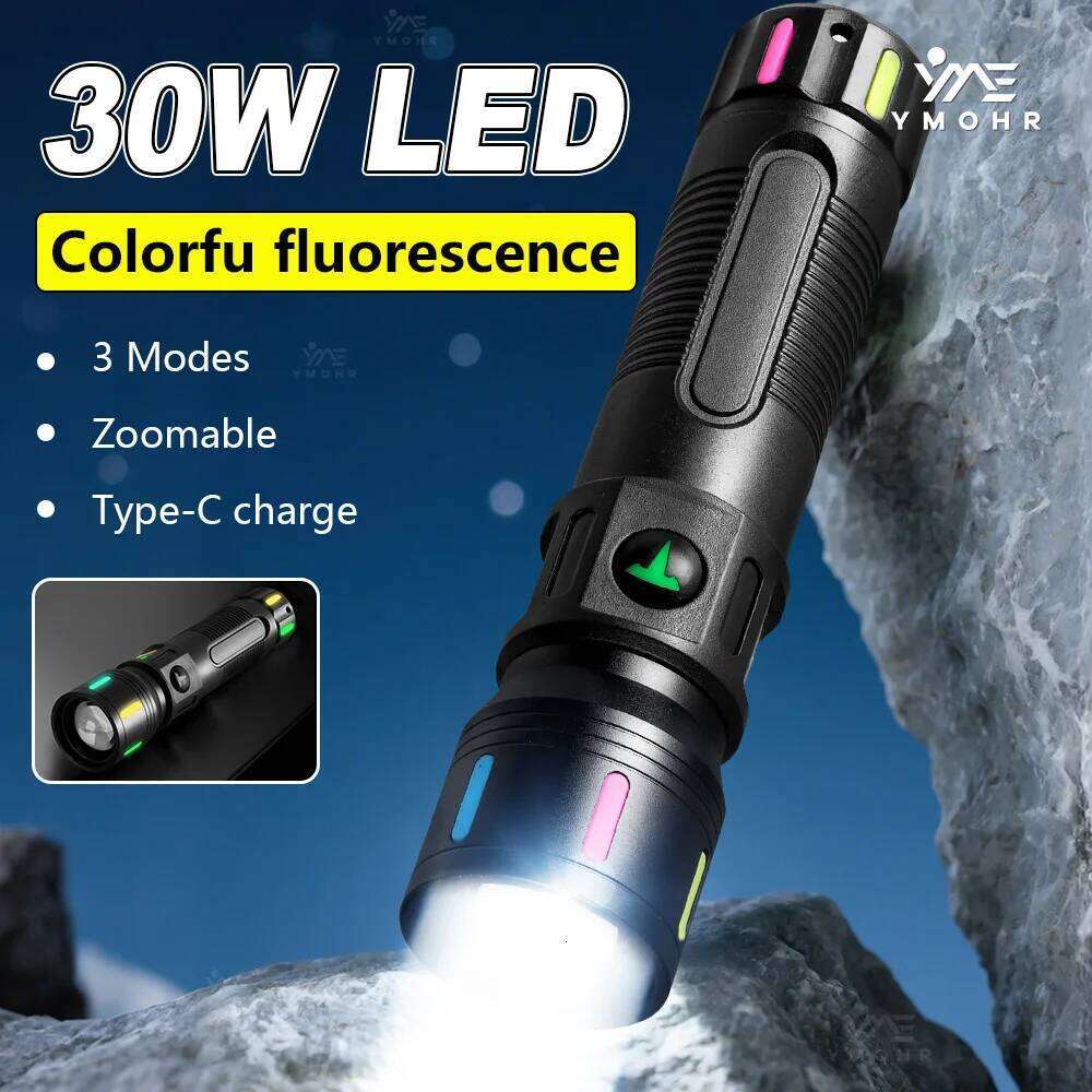 White Laser Flashlights Rechargeable LED Fluorescent Strip High Power Torch Tactical Flashlight Camping Hiking Light Z260301