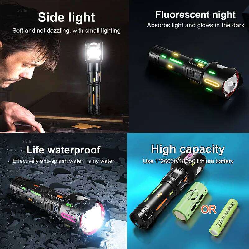2025 Upgrade LED Strong Light Flashlight Rechargeable Powerful Led Tactical Torch 5000000LM High Power Spotlight Camping Lantren Z260301