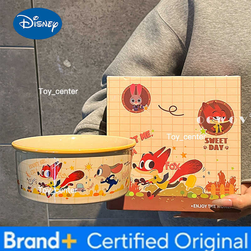 Disney Zootopia Judy Nick Stitch ceramic bowl household fruit bowl food container can be used as pet bowl drinking bowl cute gifts H260302