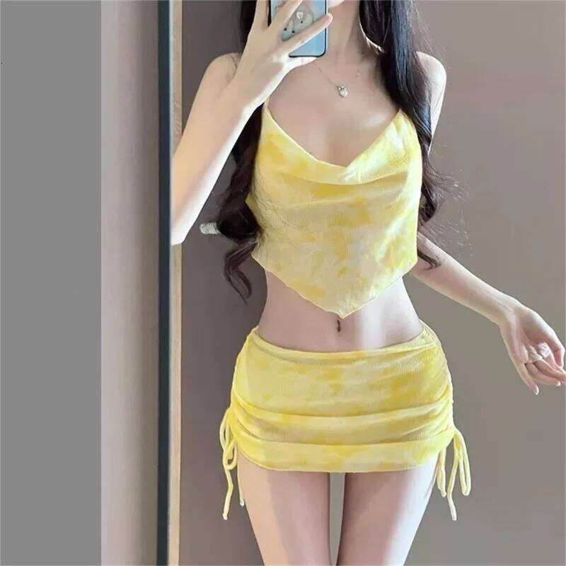 Women 3 Pcs Split Swimsuits with Cover Stylish Swimwear Push Up Bathing Suit for Vacations Beachwear Z260301