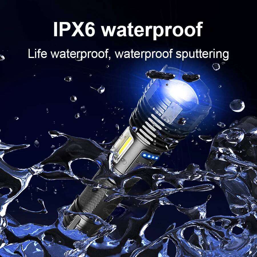 1500W LED Super Bright Flashlights USB Rechargeable Waterproof Tactical Torch With Side Lights Outdoor Fishing Adventure Lantern Z260301