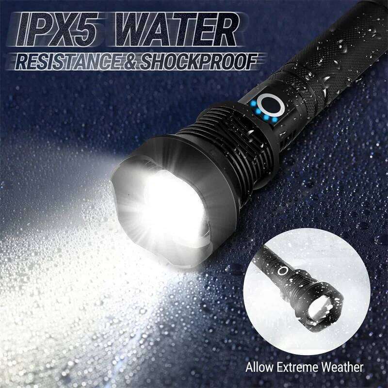 90000 Lumens Led Flashlights USB Rechargeable Brightest Flashlight Waterproof Zoomable LED Tactical Torch Light for Camping Z260301