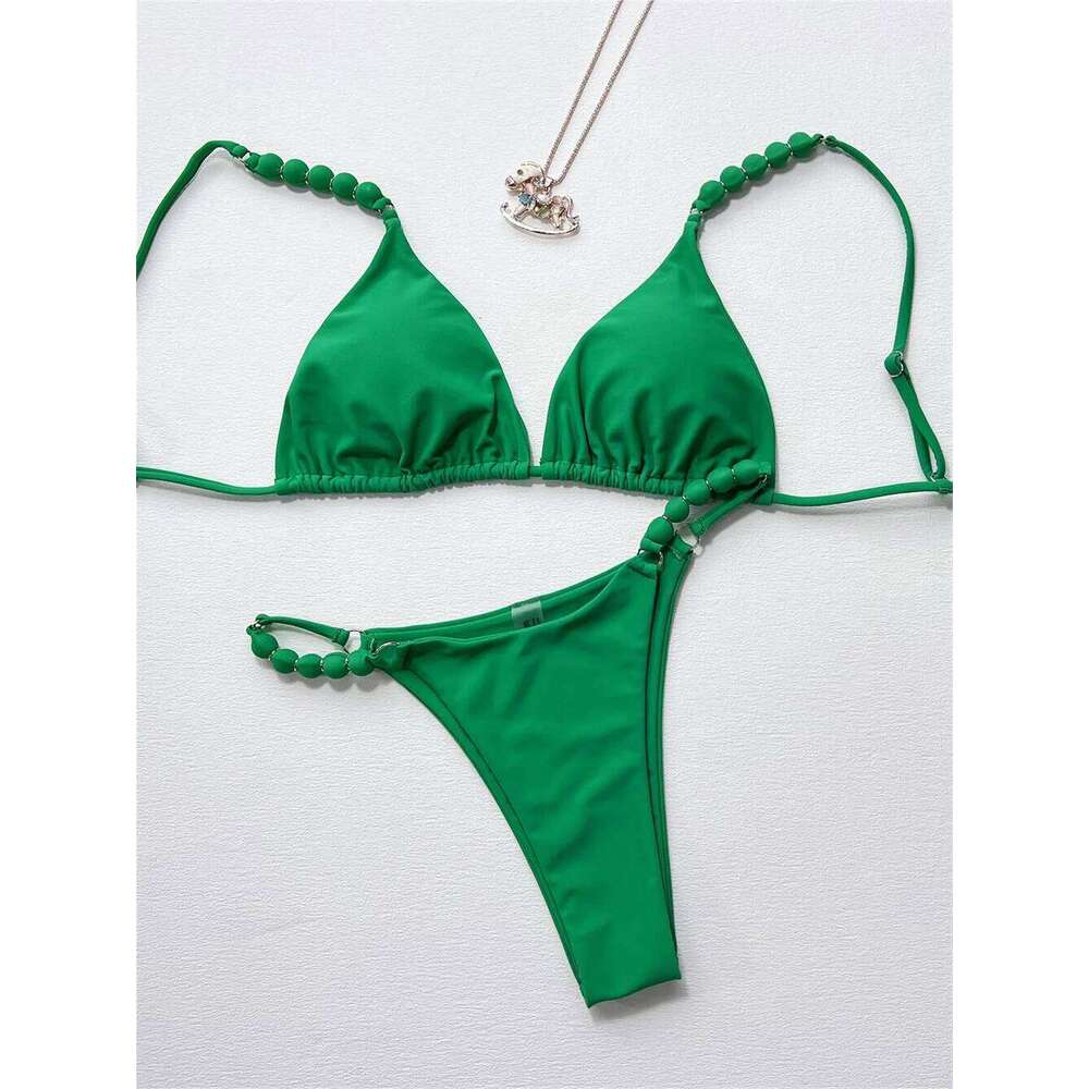 Green Bikini Y2K Swimsuit Push Up Sling Backless Bandage Vacation Swimwear Women Beach Outfit Bathing Suit Bikinis Sets Biquinis Z260301