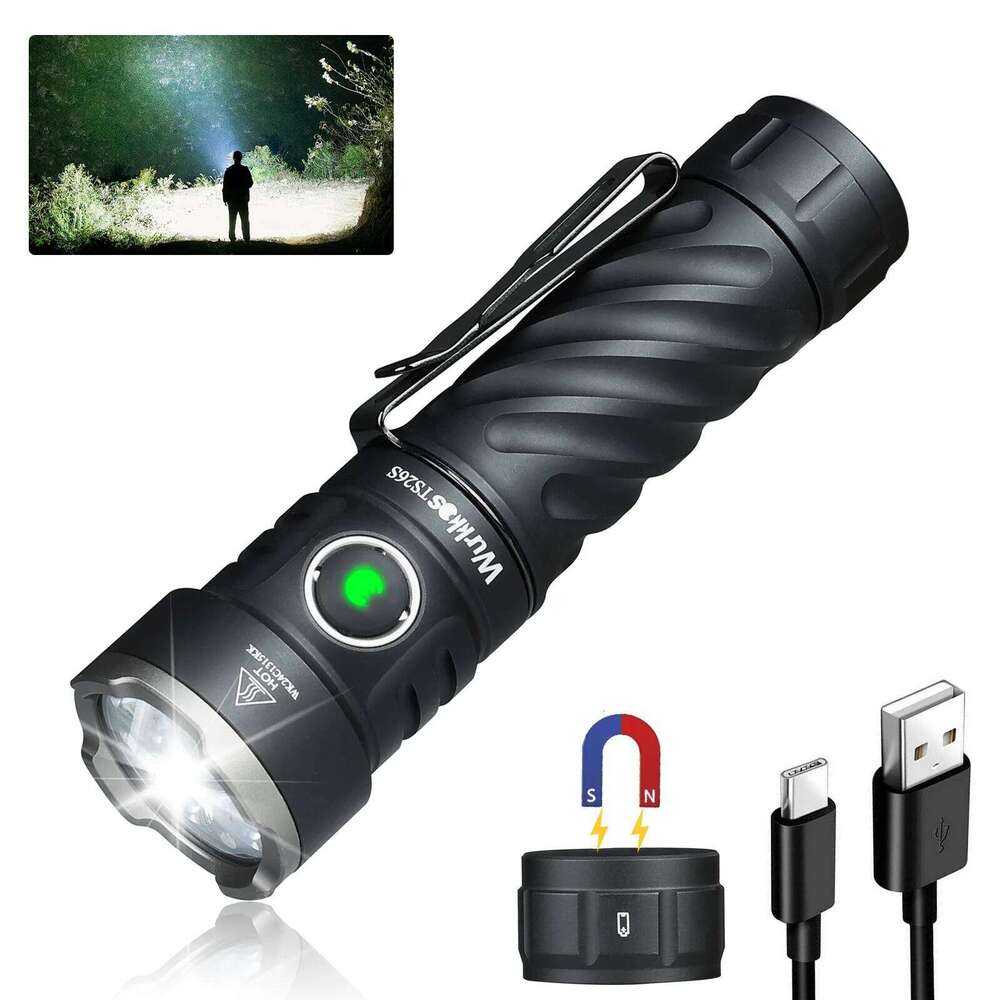 Wurkkos TS26S EDC Flashlight 3100LM Rechargeable Powerful Torch 21700 LED Work Lamp Portable Light with Magnetic Tail Cap Z260301