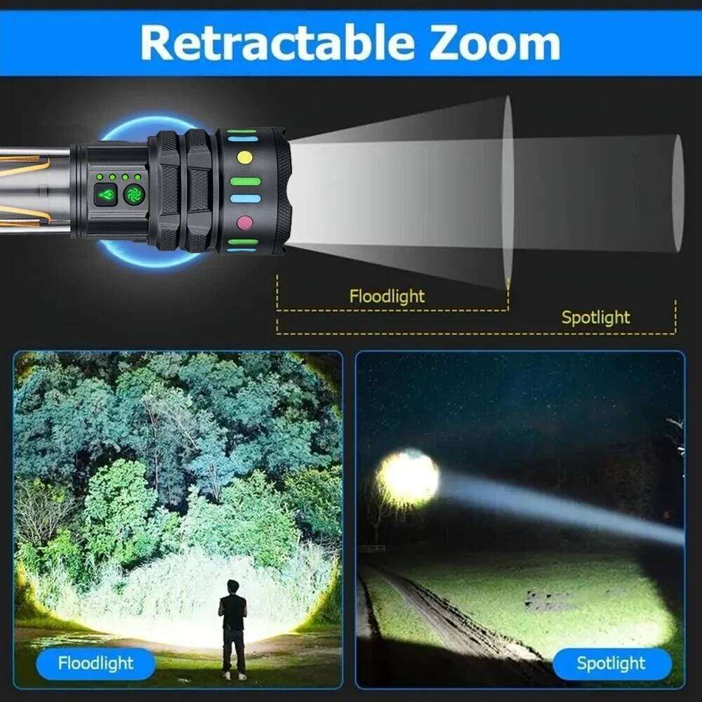 30W Zoom Round Beam LED flashlight USB Rechargeable Outdoor COB Camping Hiking Hunting Fishing Climbing Adventure Powerful Torch Z260301