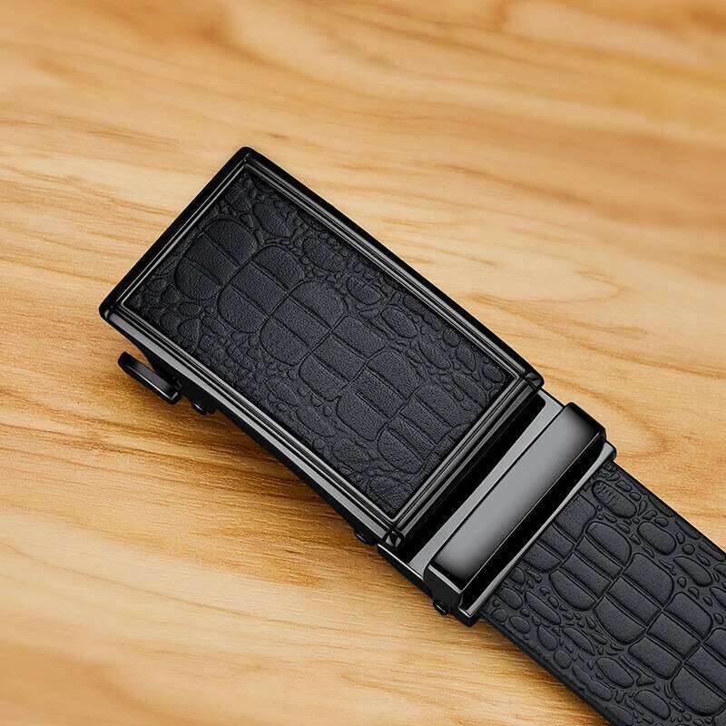 Leather men's fashionable automatic buckle waist belt, personalized casual pants belt S260228