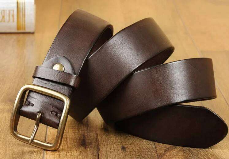 FTL Leather Pure Cowhide Handmade Retro Popular Logo Simple Youth Buckle Belt S260228