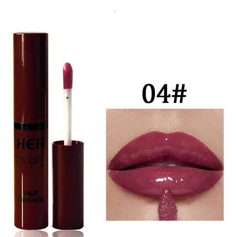 Herorange Shimmering Mirror Glaze, Moisturizing, Not Fade, Easy to Apply, Water-Glossy Glass Lip Gloss Cosmetics, Christmas Gift H260302