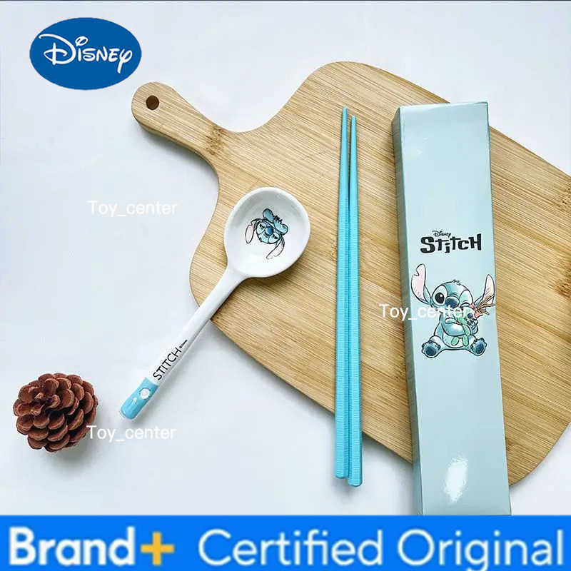 Disney Stitch Tableware Sets High Value Household Cartoon Ceramic Rice Bowl Spoon Chopsticks Meal Bowl Cute Gift for Children H260302