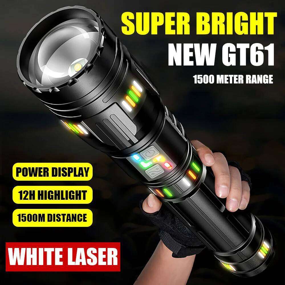 New upgrade GT61 High Power Led Flashlights Super Bright Spotlight Tactical flashlight Zoomable Outdoor Emergency Camping Torch Z260301