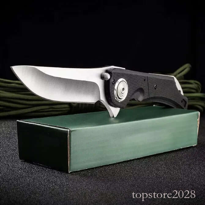 High Quality C5401 Large Flipper Folding Knife D2 Satin Drop Point Blade G10/Stainless Steel Sheet Handle Ball Bearing Fast Open EDC Pocket Folder Kni