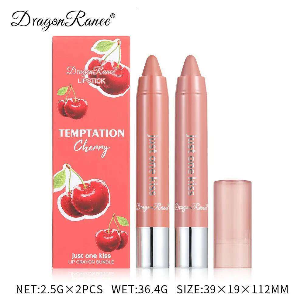 Dragon Ranee 2pcs/set Crayon Lipstick Pencil Long Lasting Moisturising Liner Solid Fruit Lip Nectar H260302
