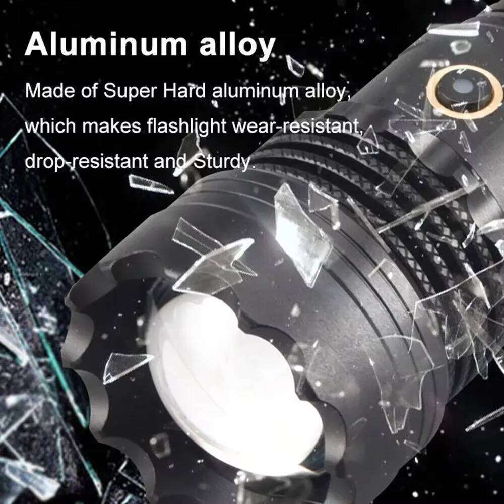 High Power Strong Light Long Range LED Flashlight USB Charging 26800 Lithium Battery Outdoor Telescopic Zoom Long-range Torch Z260301