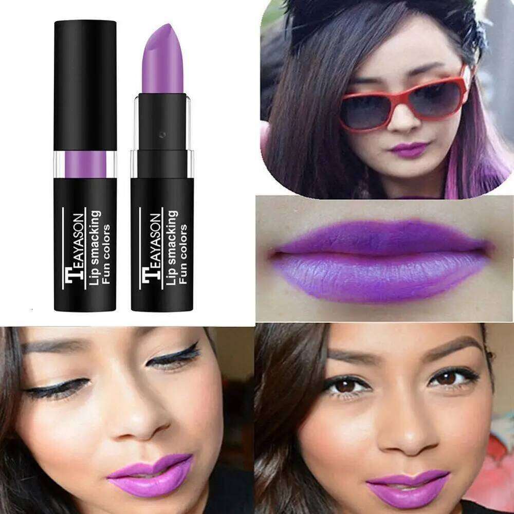 2025 HOT Waterproof Velvet Matte Black White Lasting Pigment Green Purple Lipstick Christmas Halloween Party Lip Makeup H260302