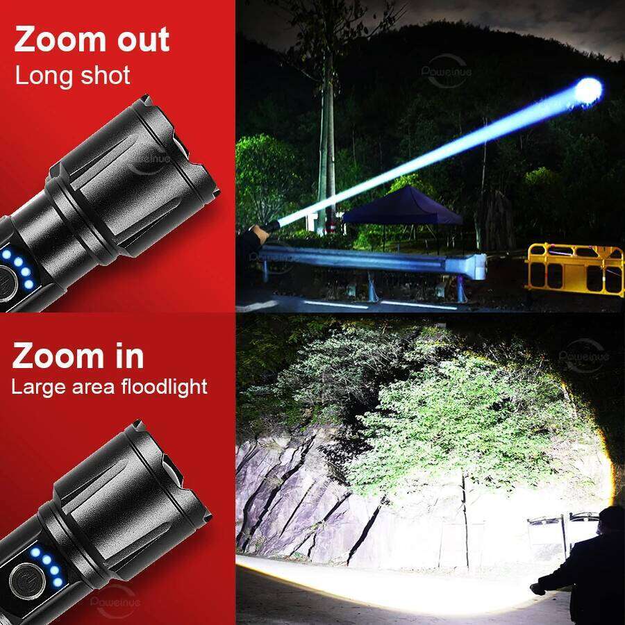 Most Powerful Torch 100000Lumens Zoom Long Range 3000m Rechargeable LED Flashlight Super Strong Hunting Camping Tactical Lamp Z260301