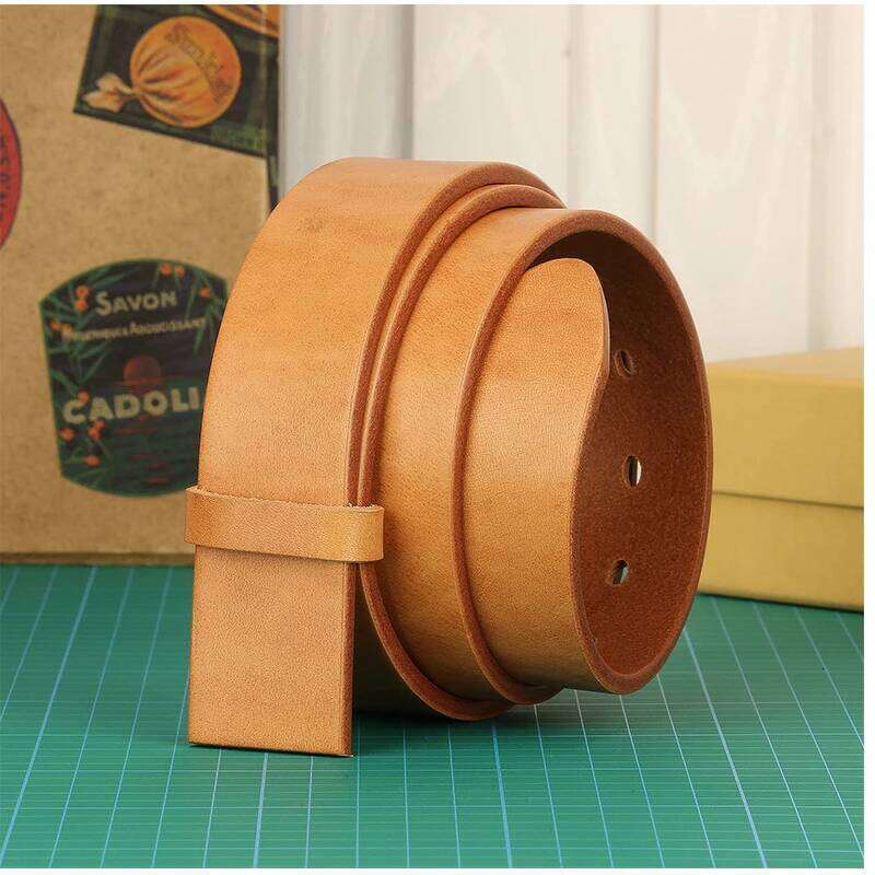 3.8Natural color cowhide Belt Without Buckle Men Plant Tanned Top Genuine Leather DIY Belts For Man Casual Jeans Luxury S260228