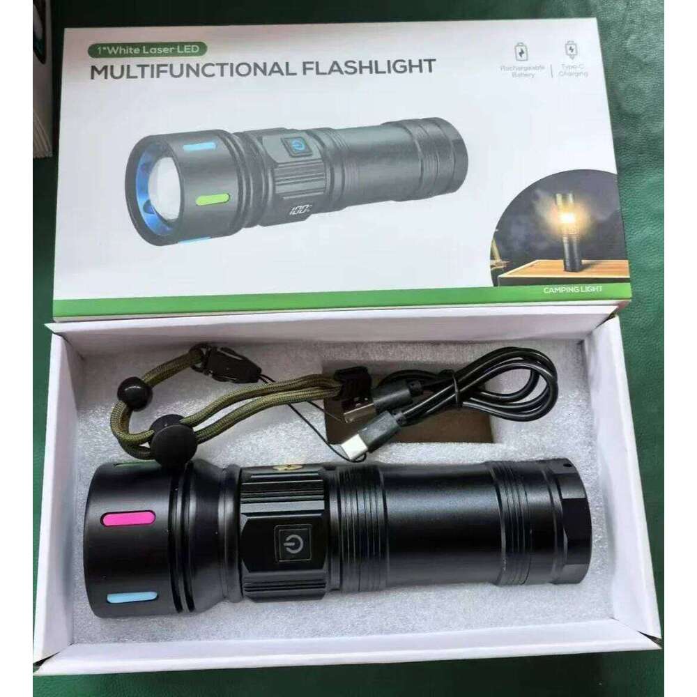 2200LM Super Bright LED Flashlight with 4 Light Modes & Zoom - Rechargeable for Fishing, Camping, Outdoor XC-902 Z260301