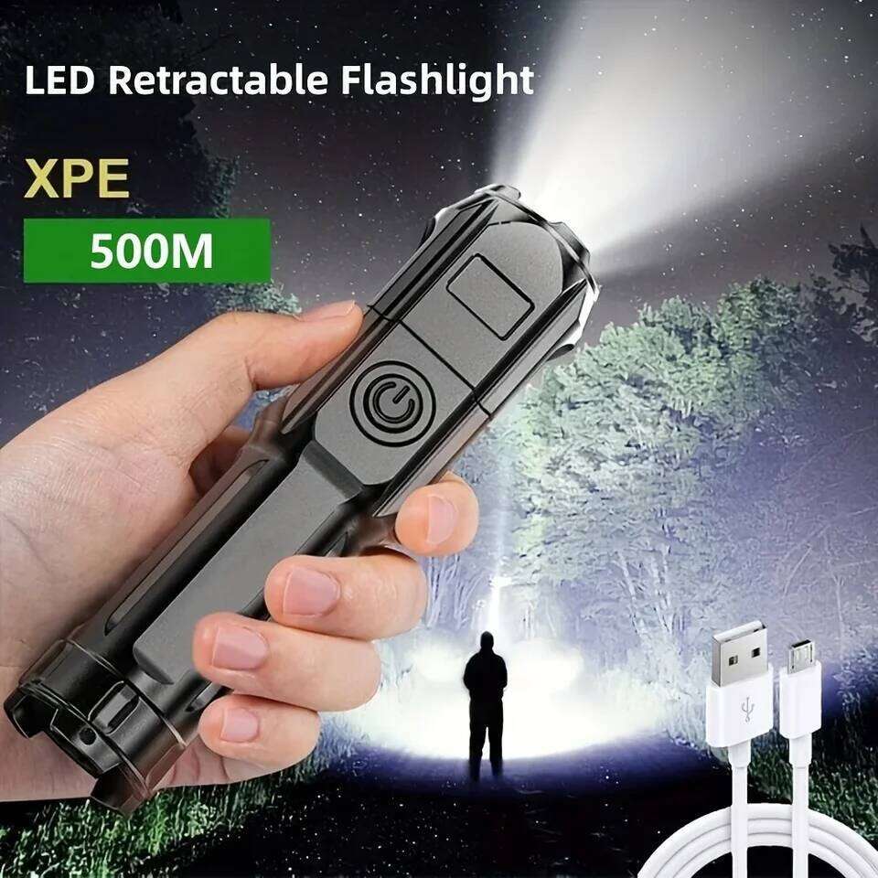 Powerful Rechargeable USB Waterproof Zoom Fishing Hunting Camping 100,00 Lumen Tactical Flashlight LED Torch Z260301