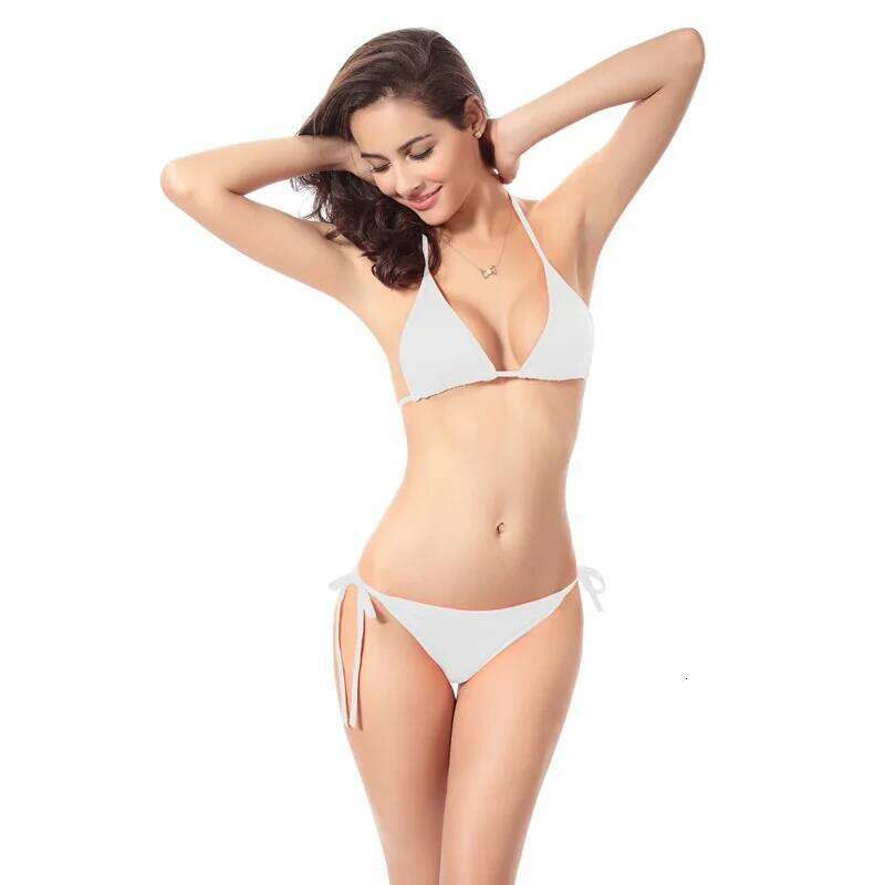 Summer Sexy Solid Color Bikinis Set Women Tie Side G-String Thong Swimsuit Female Bandage Bathing Suit Brazlian Swimwear Biquini Z260301