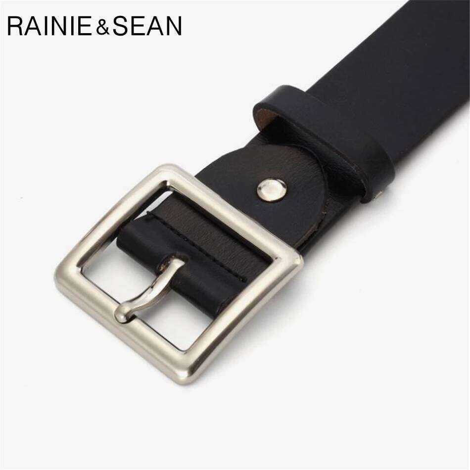 RAINIE SEAN White Real Leather Belts For Women Pin Buckles Cowskin Red Black Camel Waist Belt Ladies S260228