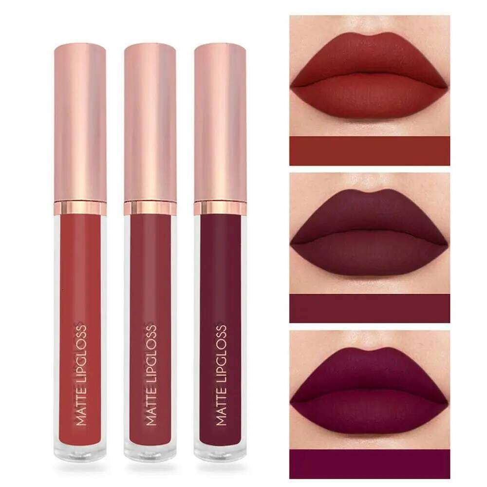 Matte Velvet Gloss Dark Red Brown Lip Glaze Lasting Moisturizing Non-stick Cup Not Easy To Fade Waterproof Liquid Lipstick H260302