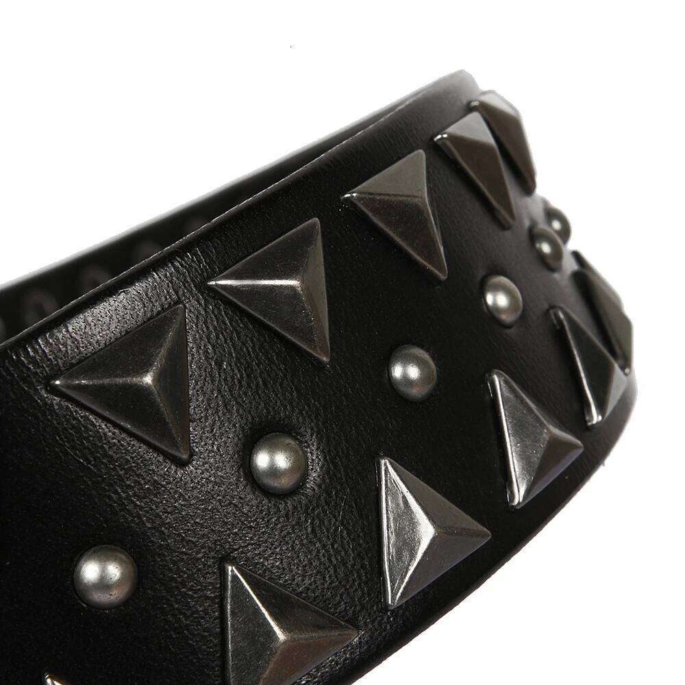 Genuine Leather Heavy Metal Rivet Punk Belts For Rock Stud Cowboy Men Ceinture Homme Waist Belt Cinturon Mujer S260228