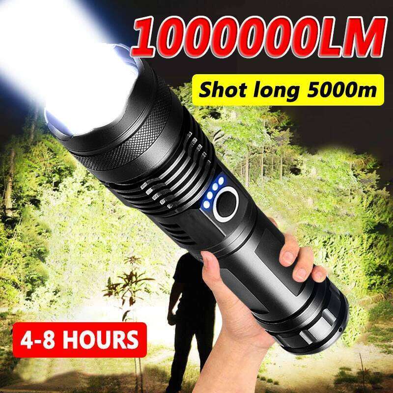 High Power Flashlights Long Shot Zoom Super Bright USB Rechargeable Very Strong Led Flashlight For Camping Z260301