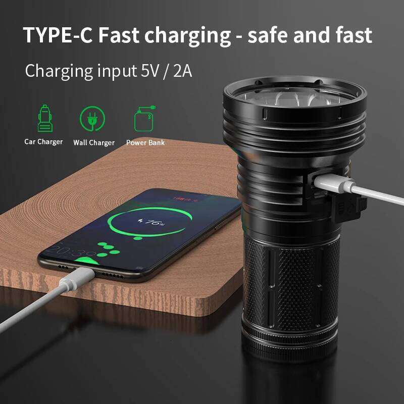 Real 45000LM 240W Super Strong Light LED Powerful Flashlight USB Chargeable Tacical Torch Hunting Survival Fishing Lantern PK80 Z260301