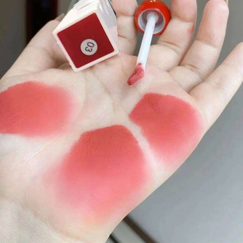 Sexy Red Velvet Gloss Waterproof Liquid Lipstick Lips Tint Mud Makeup Four Corners Matte Lip Glaze Cosmetics H260302