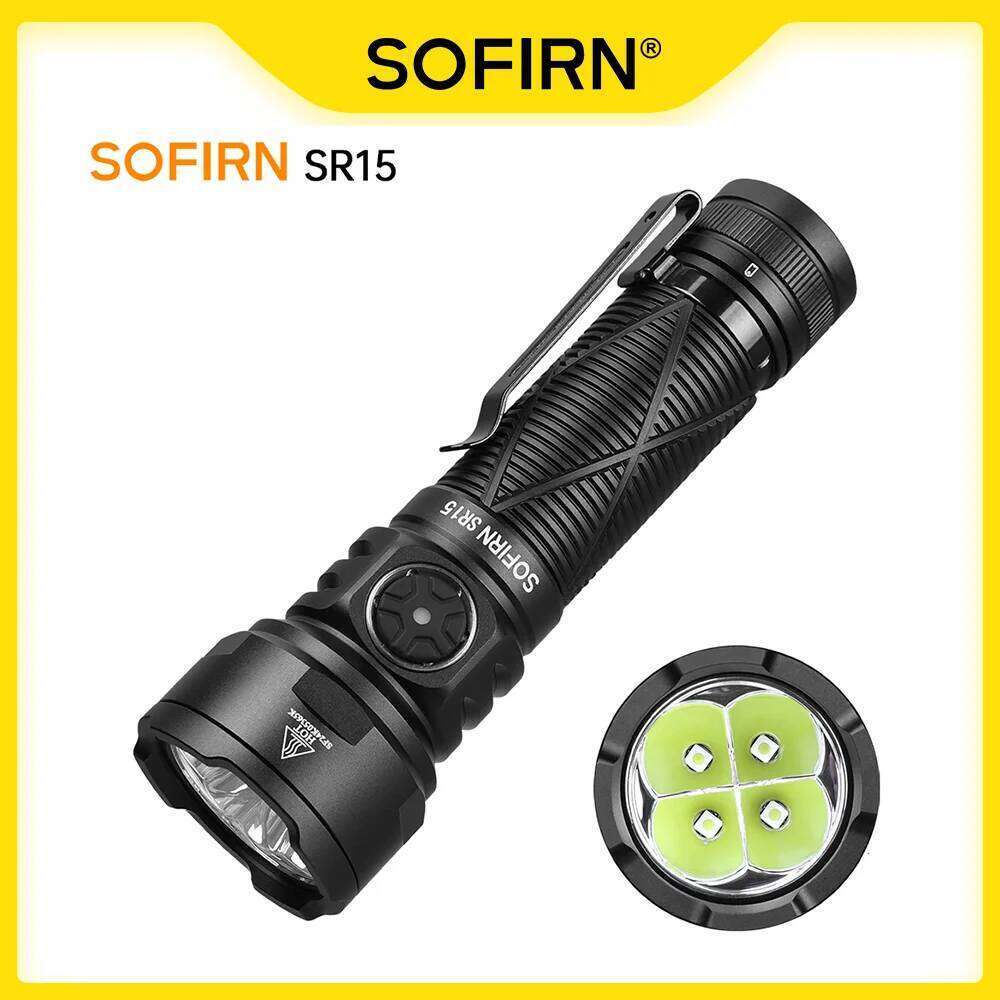Sofirn SR15 Powerful Flashlight 4500lm Long Range 510m USB C Reverse Charge Torch IP68 Waterproof for Camping Fishing Exploring Z260301