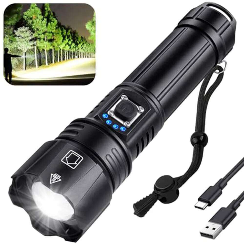 Most LED Rechargeable Torch Lighting 1500M Tactical Lantern Ultra Powerful Flashlight With Usb Charging Z260301