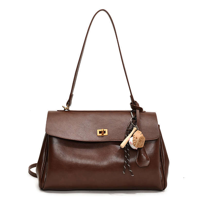 Retro fashion handbag women, new model for work and commuting, large-capacity shoulder with a high-end feel, crossbody bag