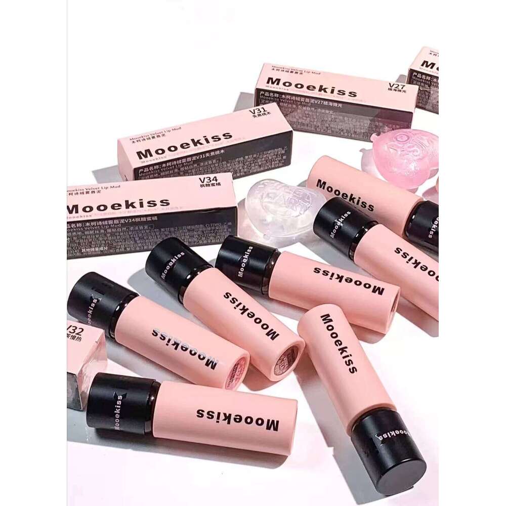 Mooekiss Velvet Lipstick Matte Soft Mist Fog Lipclay Lipmud Long-lasting Concealer Non-stick Chestnut Brown Lip Clay Gloss H260302