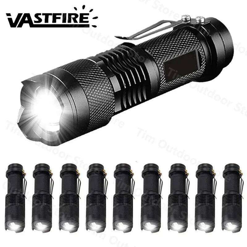 Mini LED Tactical Lamp Portable Torch Flash light Adjustable Focus Zoomable Flashlight for Gift Hiking Z260301