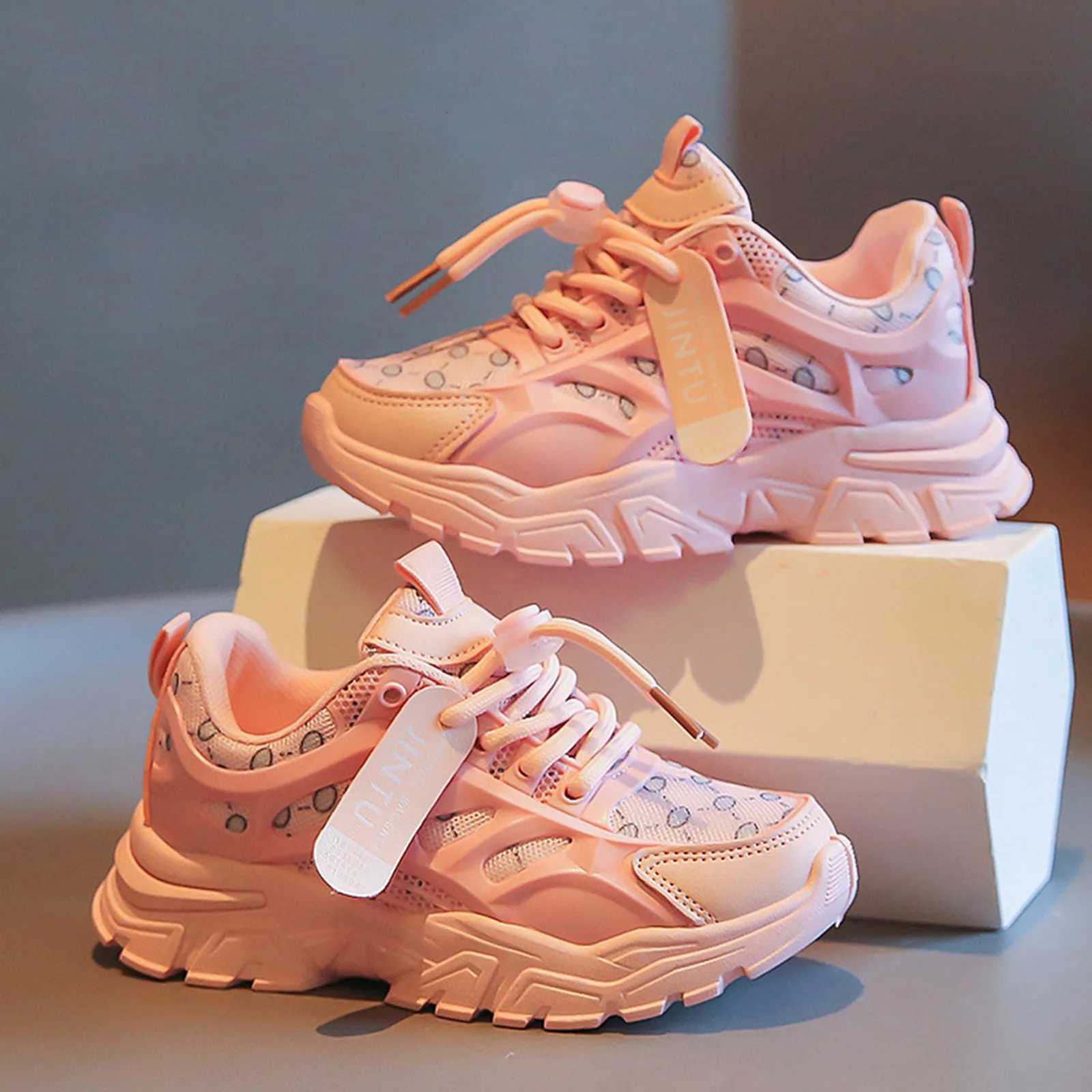 Kids Sports Shoes Fashion All-Season Lightweight Non-Slip Flat Thick Bottom Sneakers for Girls 9YT260302