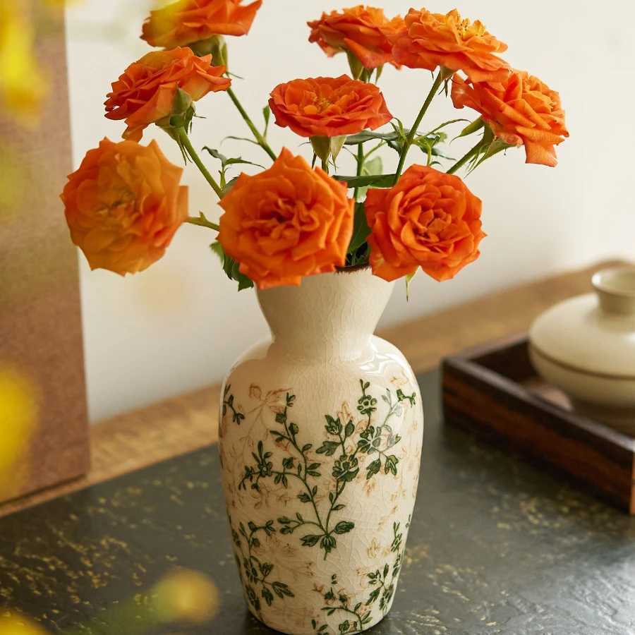 Ceramic Vase Mini Ornament Wabi Sabi Style Living Room Flower Arrangement Retro Dining Table DecorT260302