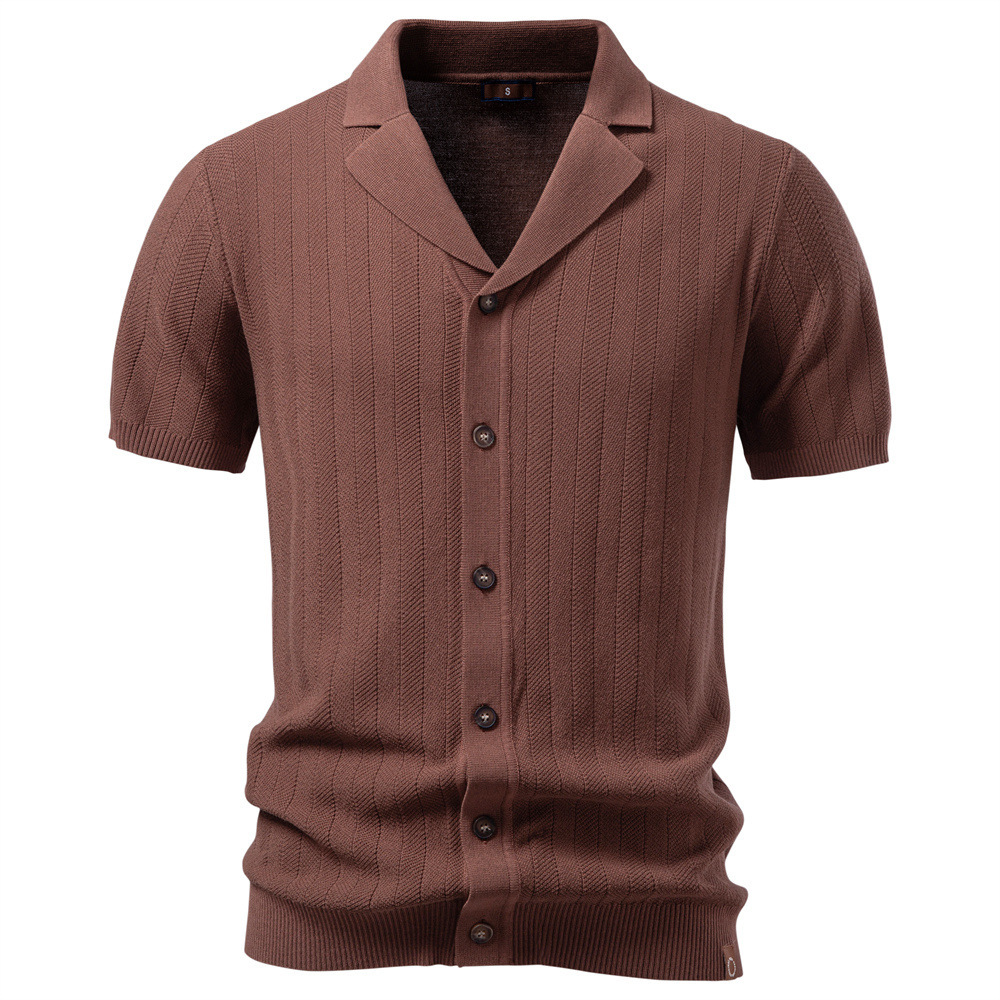 Polo Shirt 2026 Spring/summer New Fashion Business Designer Hoodie Polo Shirt Cross-border Foreign Designer Shirt Trade Men's Short-sleeve Knit Cardigan