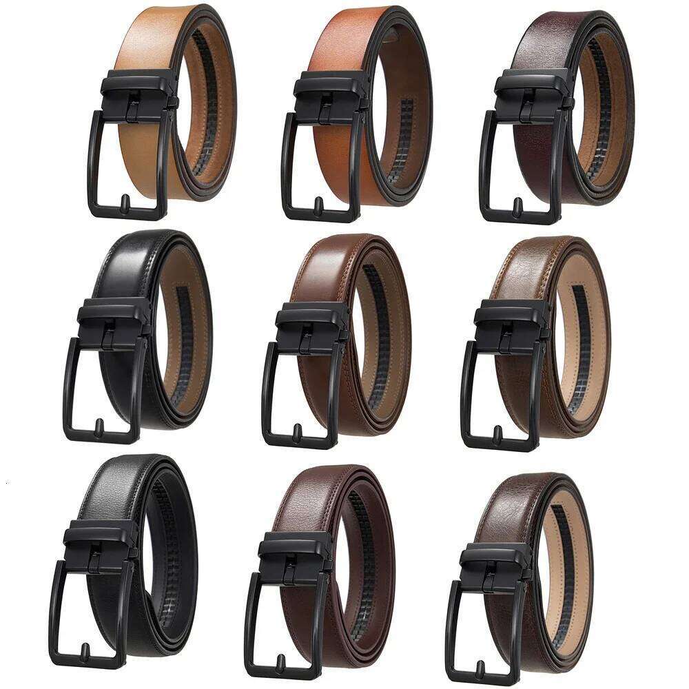 Top Quality Mens Black Belts Luxury Adjustable Genuine Leather Brown For Men 3.5cm Width Formal Suit Waist Belt Male B1338 S260228