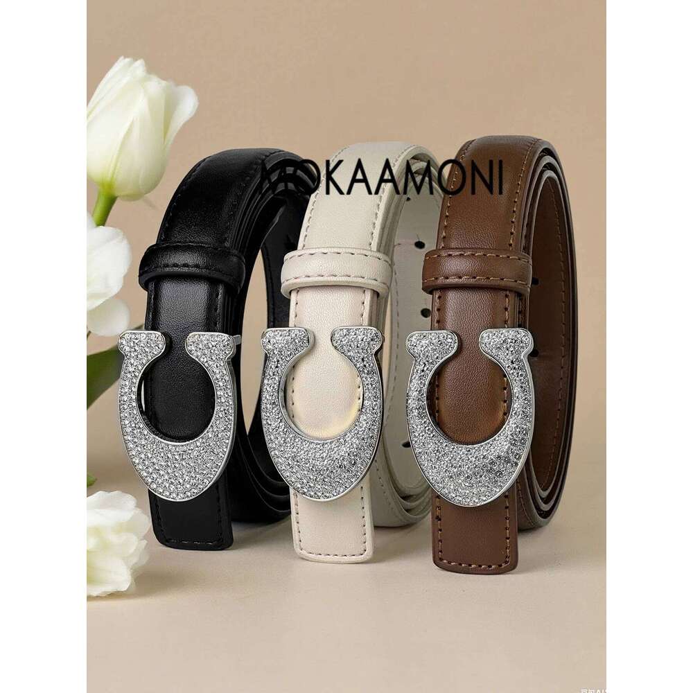Women's Solid Color PU Belt Fashion Buckle Design Versatile Accessory Jeans Shorts Suitable for Any Occasion S260228