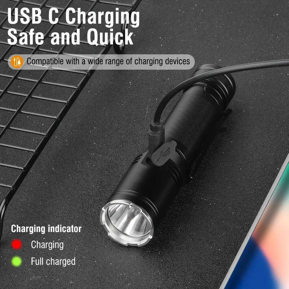 BORUiT ET25 LED Flashlight 1080LM Super Bright Type-c Rechargeable IP67 Waterproof Emergency Fishing Lantern Z260301