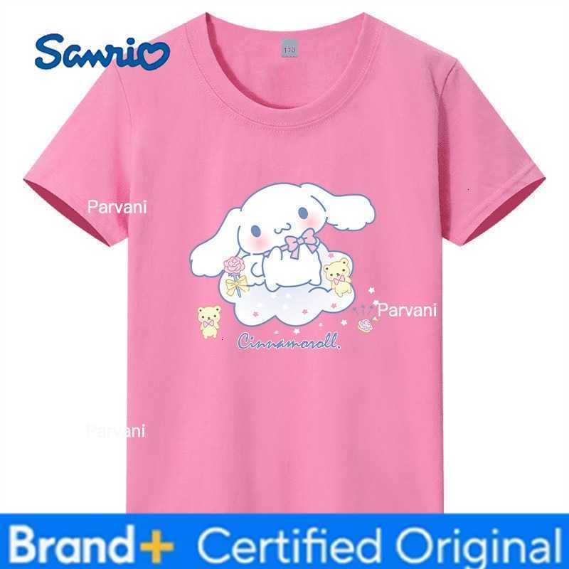 Sanrio New Product Yuguigou Cartoon Pattern Childrens T-shirt Round Neck Pure Cotton Parent-child Casual Short Sleeved Shirt H260302