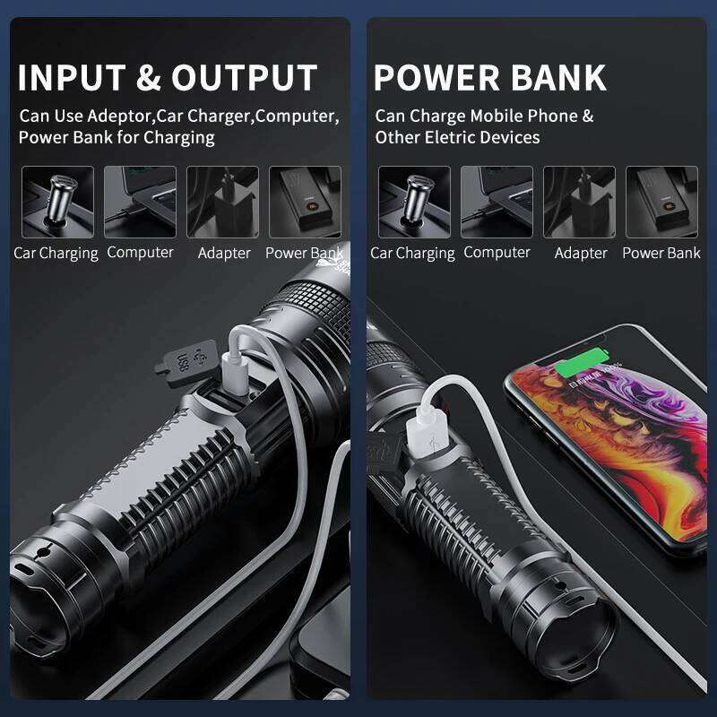 Smiling Shark SD7168 Rechargeable Flashlight, M60 Zoomable Torchlight, with COB Side Light, Power Display, for Outdoor Camping Z260301