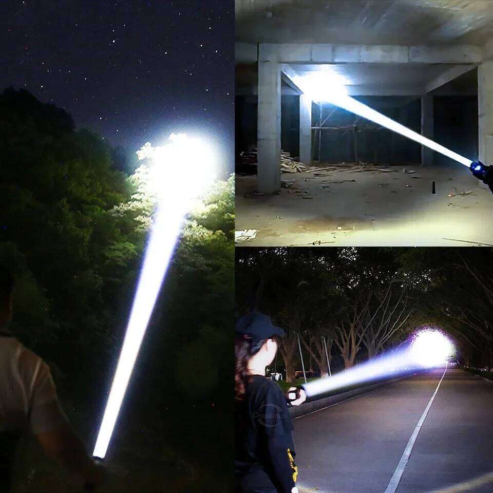 Super Powerful LED Flashlights 50000000LM Type-C Rechargeable Torch Lantern Tactical Flashlight Light 20000mAh Built-in Battery Z260301