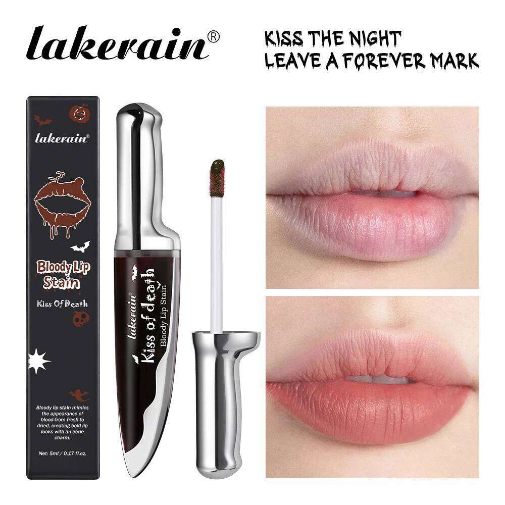 Lakerain Matte Stain Long-lasting Waterproof Lipstick Makeup Highly Pigmented Lip Tint Halloween Party Cosmetics H260302