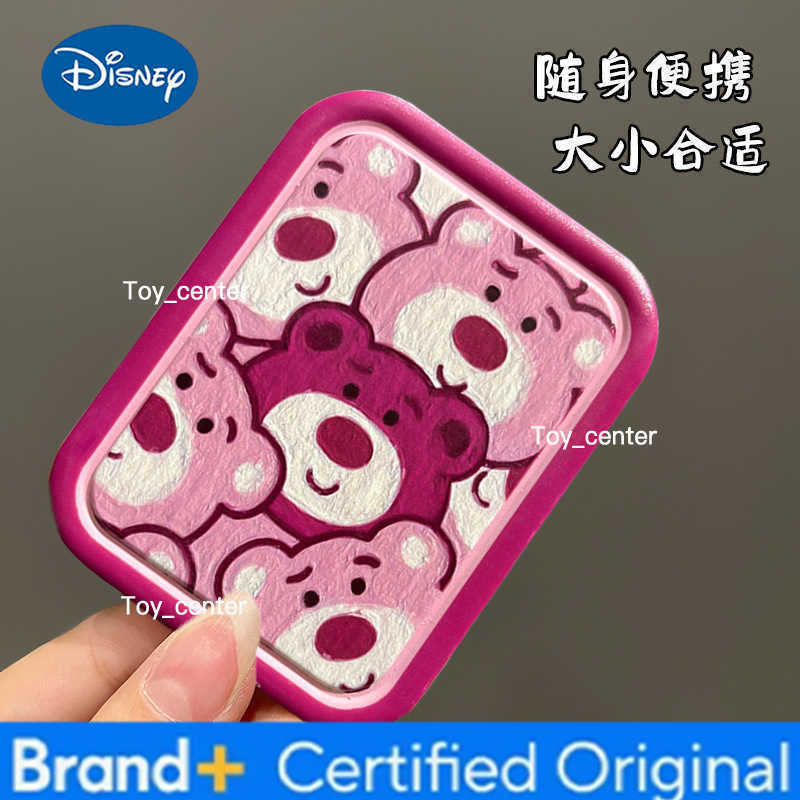 Disney Kawaii Lotso Folding Makeup Mirror Cute Lotso Portable Handheld Makeup Mirror Cartoon Anime Sides Foldable Mirror Gifts H260302